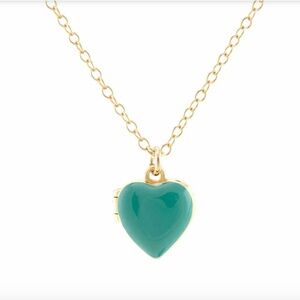 Kris Nations Enamel Heart Locket / Turquoise